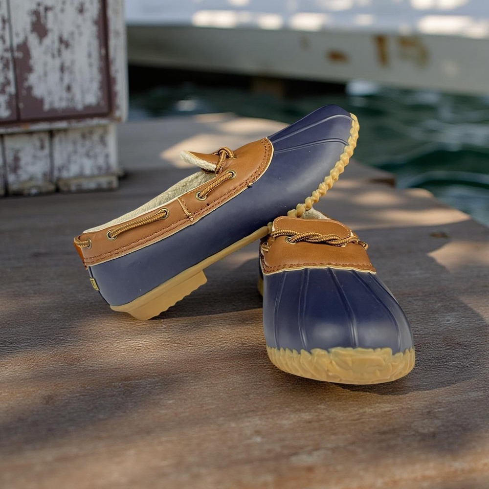 EUC JBU By Jambu Gwen Duck Shoes Navy And Brown Weather Ready Shoe Size 9M Women